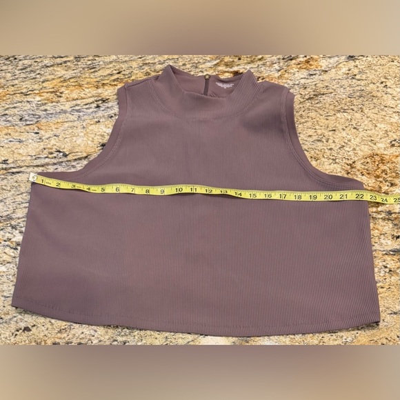 Athleta Alicia Keys Crop Ribbed Tank Top Womens Racerback Brown Size 3X - Picture 8 of 9